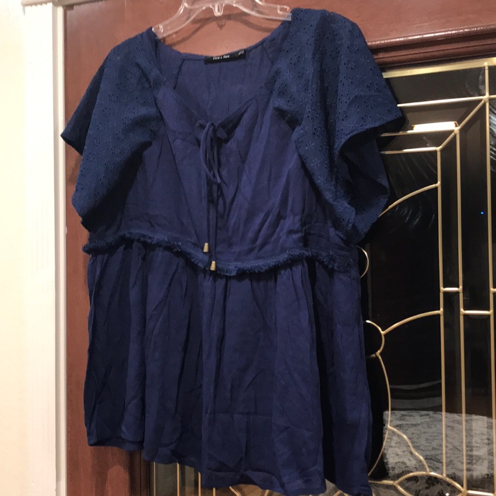 Doe&Rae navy blue blouse
